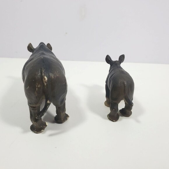 Safari Ltd White Rhino Mom & Baby 1996 Figure Lot - Picture 3 of 16